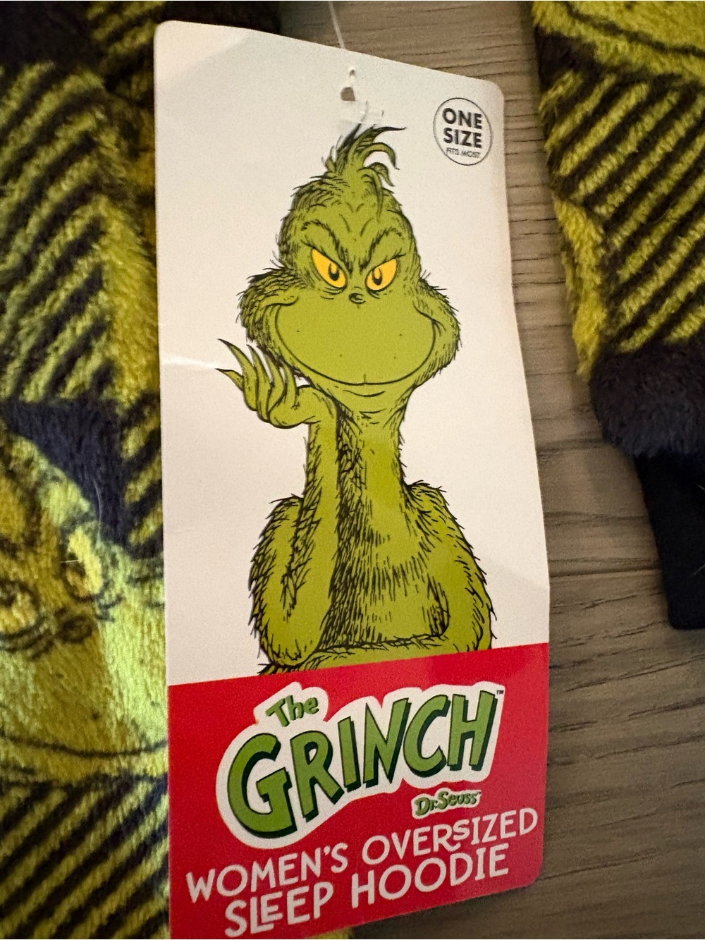 Women's One-Size Grinch Oversized Sleep Hoodie NWT - Picture 4 of 5